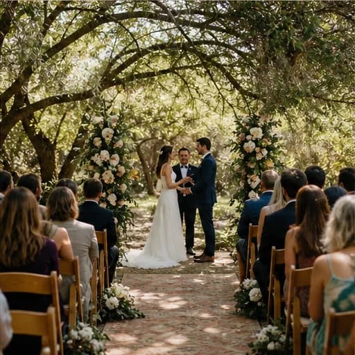 An outdoor wedding ceremony